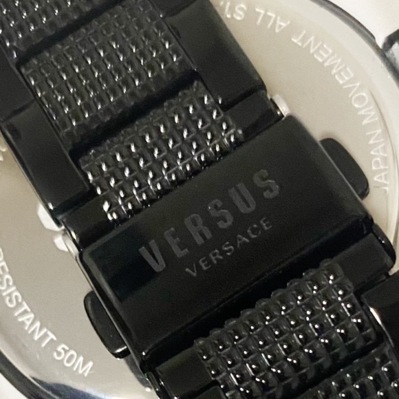 Versace Accessories Versace Clasp Black And Gold Crystal Blacktone